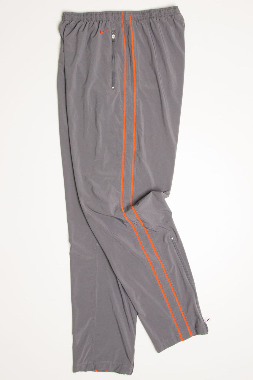 Nike Grey & Orange Striped Track Pants (sz. M)