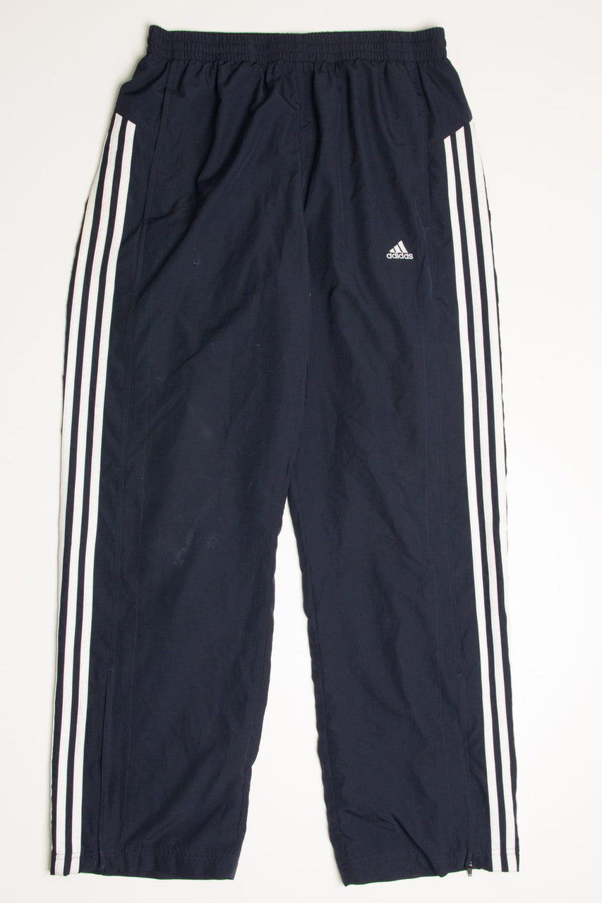 Navy 3 Striped Adidas Track Pants (sz. M)