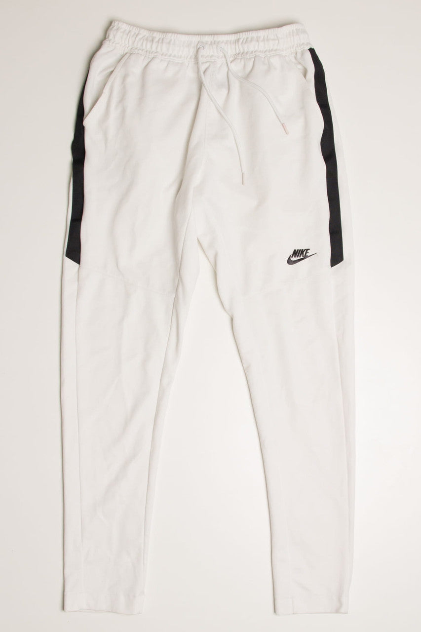 White Tapered Leg Nike Track Pants (sz. M)