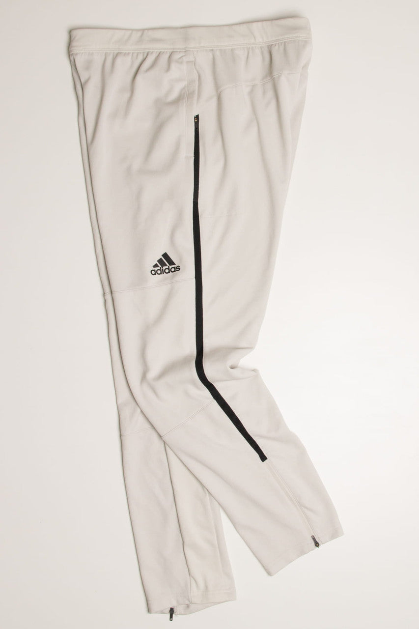 Ivory Tapered Leg Adidas Track Pants (sz. L)