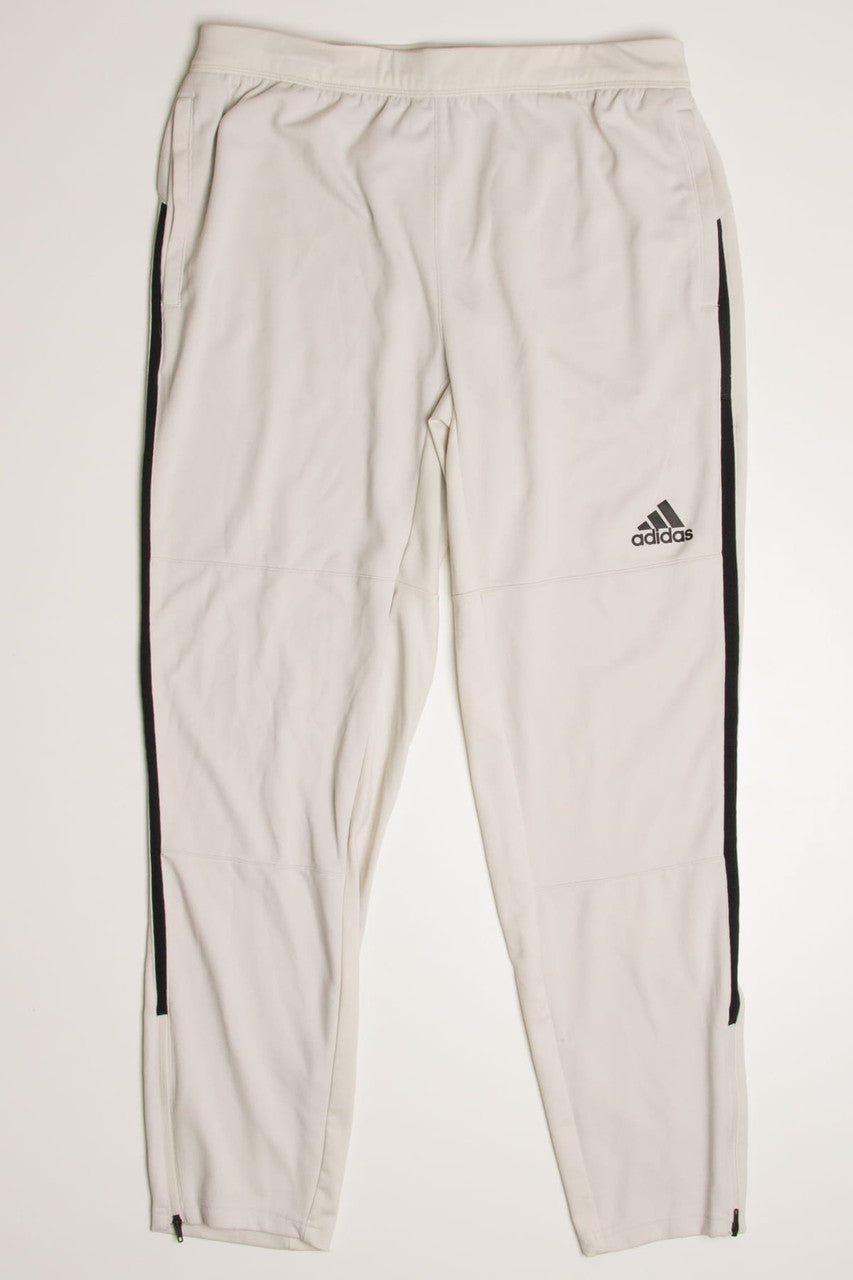 Ivory Tapered Leg Adidas Track Pants (sz. L)