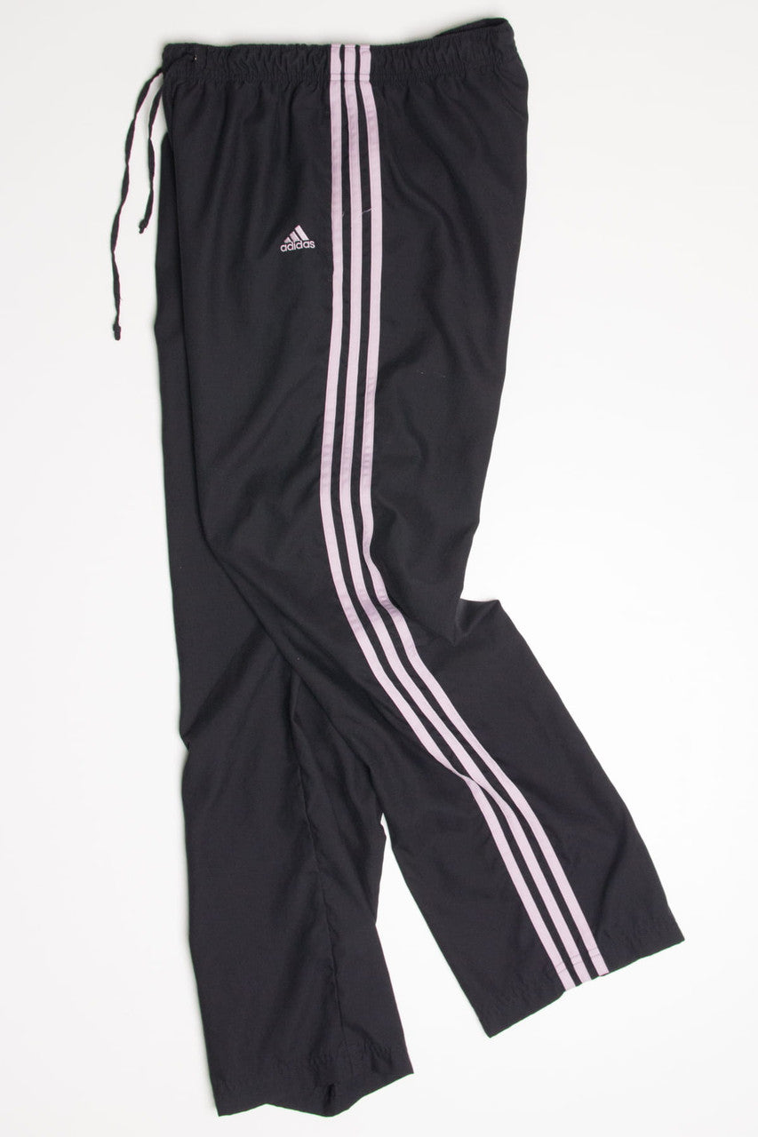 Black Adidas Three Stripes Track Pants (sz. M)