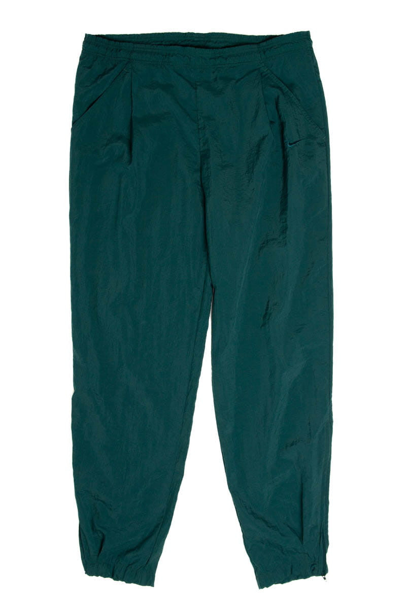 Dark Green Nylon Nike Jogger Track Pants