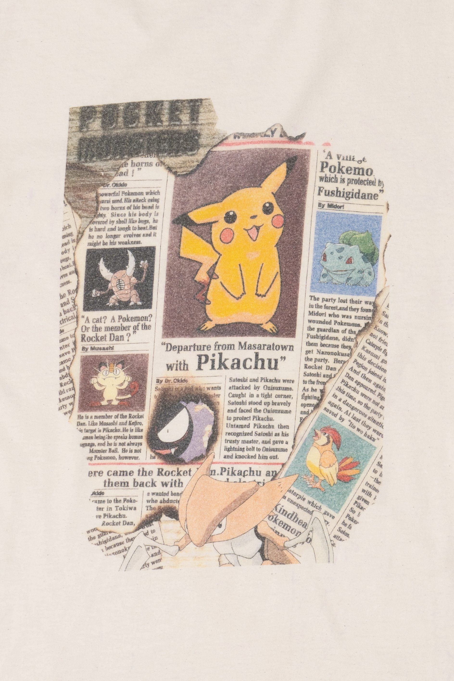 Vintage Pokemon Pikachu Newspaper T-Shirt (2000s)