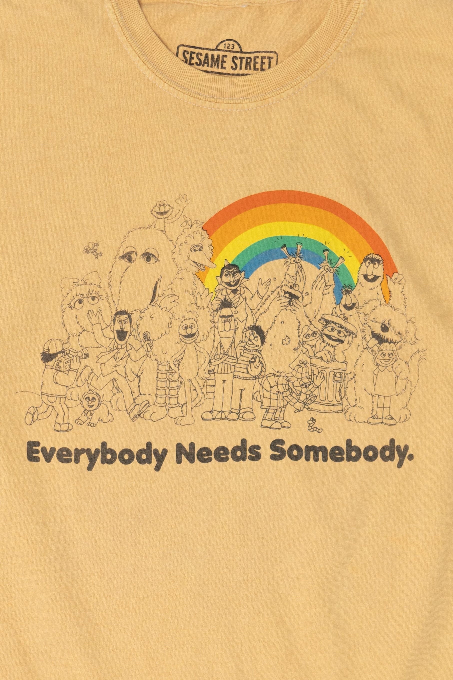 Yellow Sesame Street "Everybody Needs Somebody" T-Shirt (2010s)