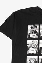 Black Tee Styled Horror Movie Icons Police Line Up T-Shirt (2020s)