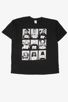 Black Tee Styled Horror Movie Icons Police Line Up T-Shirt (2020s)