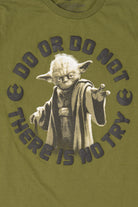 Green Embossed Yoda Star Wars "Do Or Do Not There Is No Try" T-Shirt (2010s)