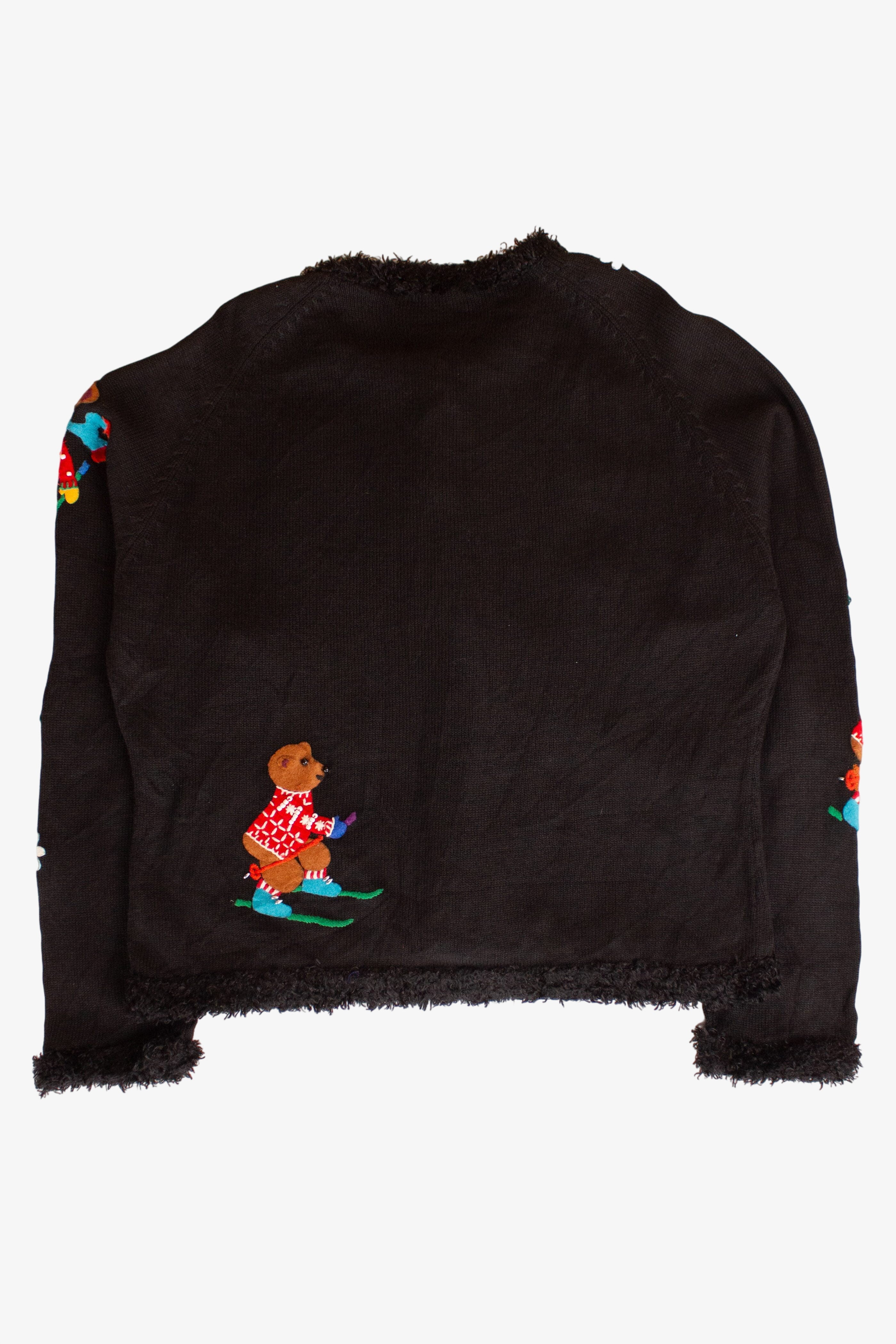 Vintage Ski Bears Ugly Christmas Cardigan (1990s)