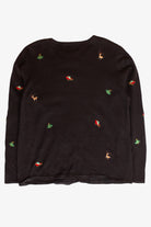 Vintage Black Reindeer Christmas Cardigan (1990s)