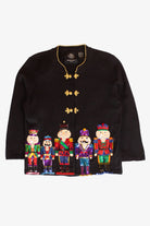 Vintage Black Nutcrackers Christmas Cardigan (2000s)