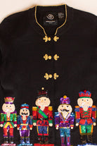 Vintage Black Nutcrackers Christmas Cardigan (2000s)