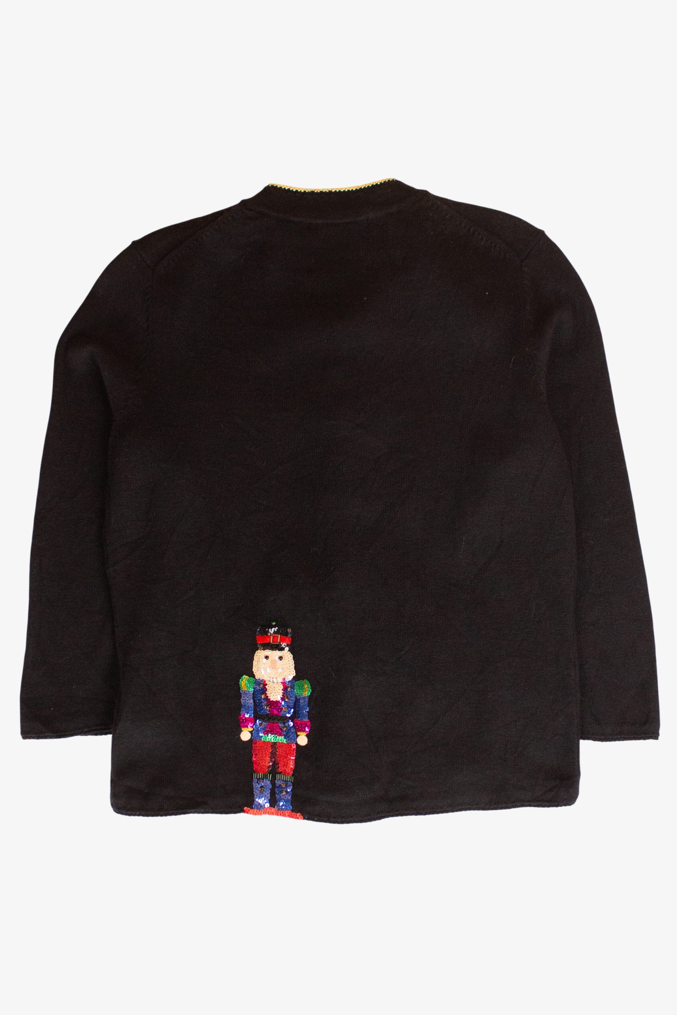 Vintage Black Nutcrackers Christmas Cardigan (2000s)