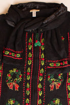 Vintage Wreaths Christmas Cardigan With Scarf (1990s)
