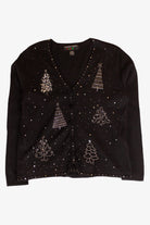 Vintage Beaded Trees Christmas Cardigan (2000s)