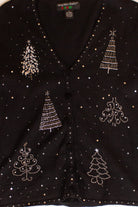 Vintage Beaded Trees Christmas Cardigan (2000s)