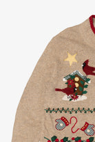 Vintage Beige Tiara International Santa Ugly Christmas Cardigan (2000s)