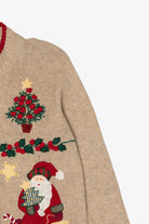 Vintage Beige Tiara International Santa Ugly Christmas Cardigan (2000s)