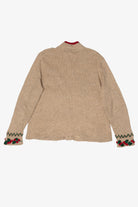 Vintage Beige Tiara International Santa Ugly Christmas Cardigan (2000s)