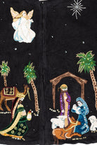 Vintage Black Tiara International Nativity Scene Ugly Christmas Cardigan (2000s)