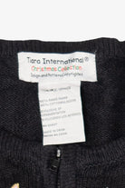 Vintage Black Tiara International Nativity Scene Ugly Christmas Cardigan (2000s)