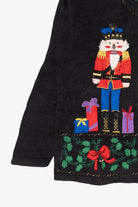 Vintage Black Bobbie Brooks Nutcrackers Ugly Christmas Cardigan (1990s)