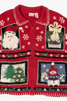 Vintage Red Carolina Colours Ugly Christmas Cardigan (1990s)