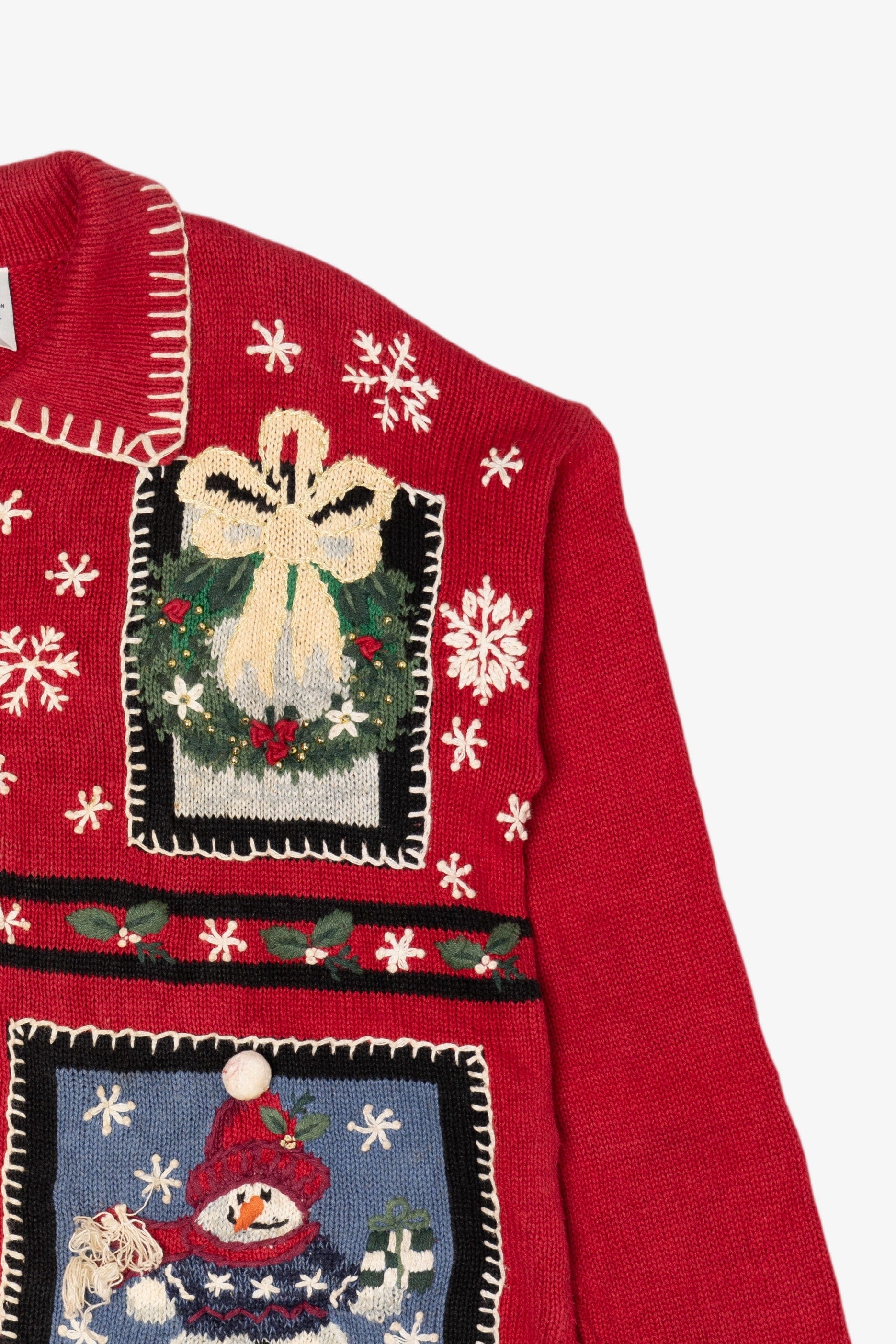 Vintage Red Carolina Colours Ugly Christmas Cardigan (1990s)