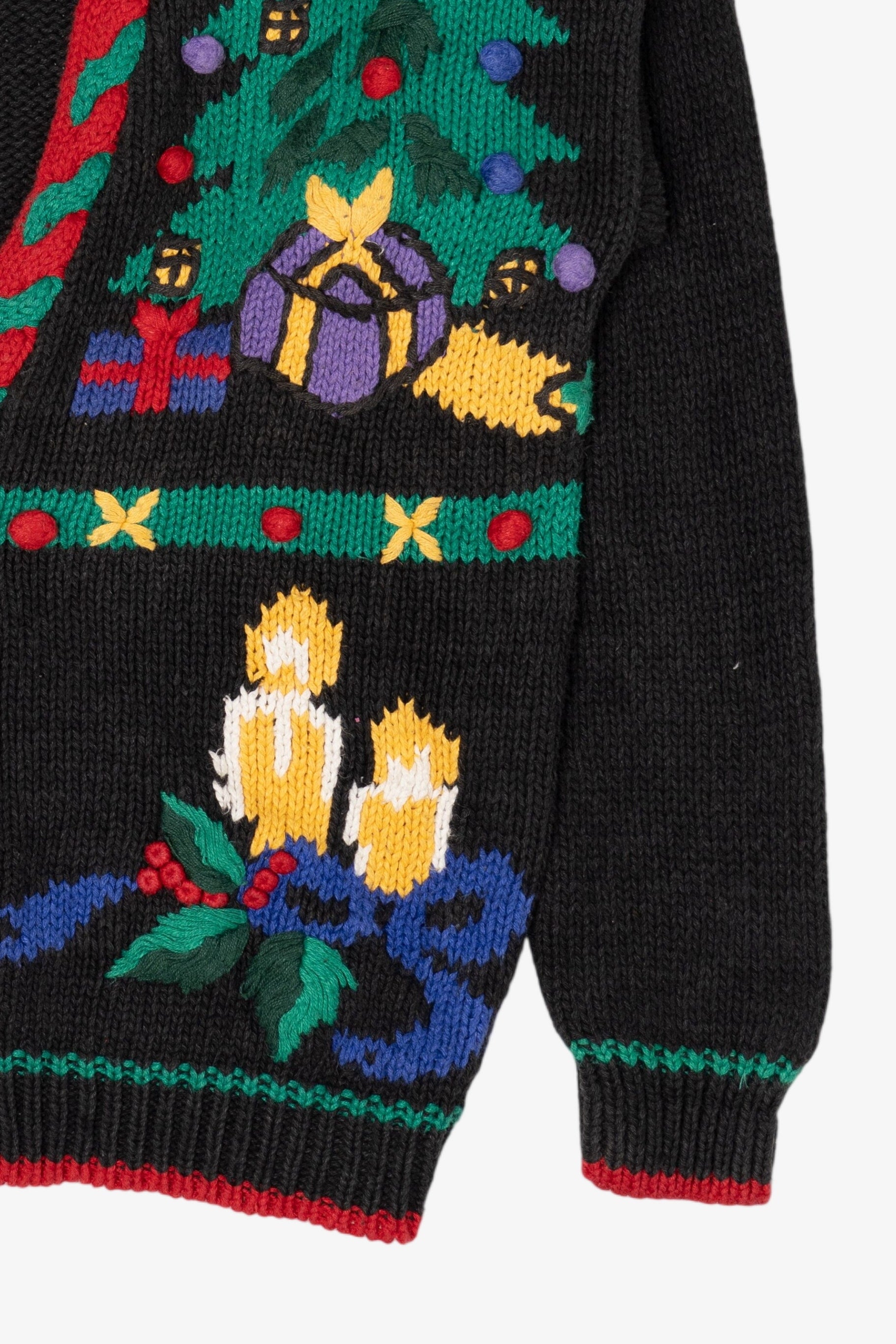 Vintage Black Rosanna Snowman Ugly Christmas Cardigan (1990s)