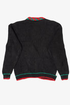 Vintage Black Rosanna Snowman Ugly Christmas Cardigan (1990s)