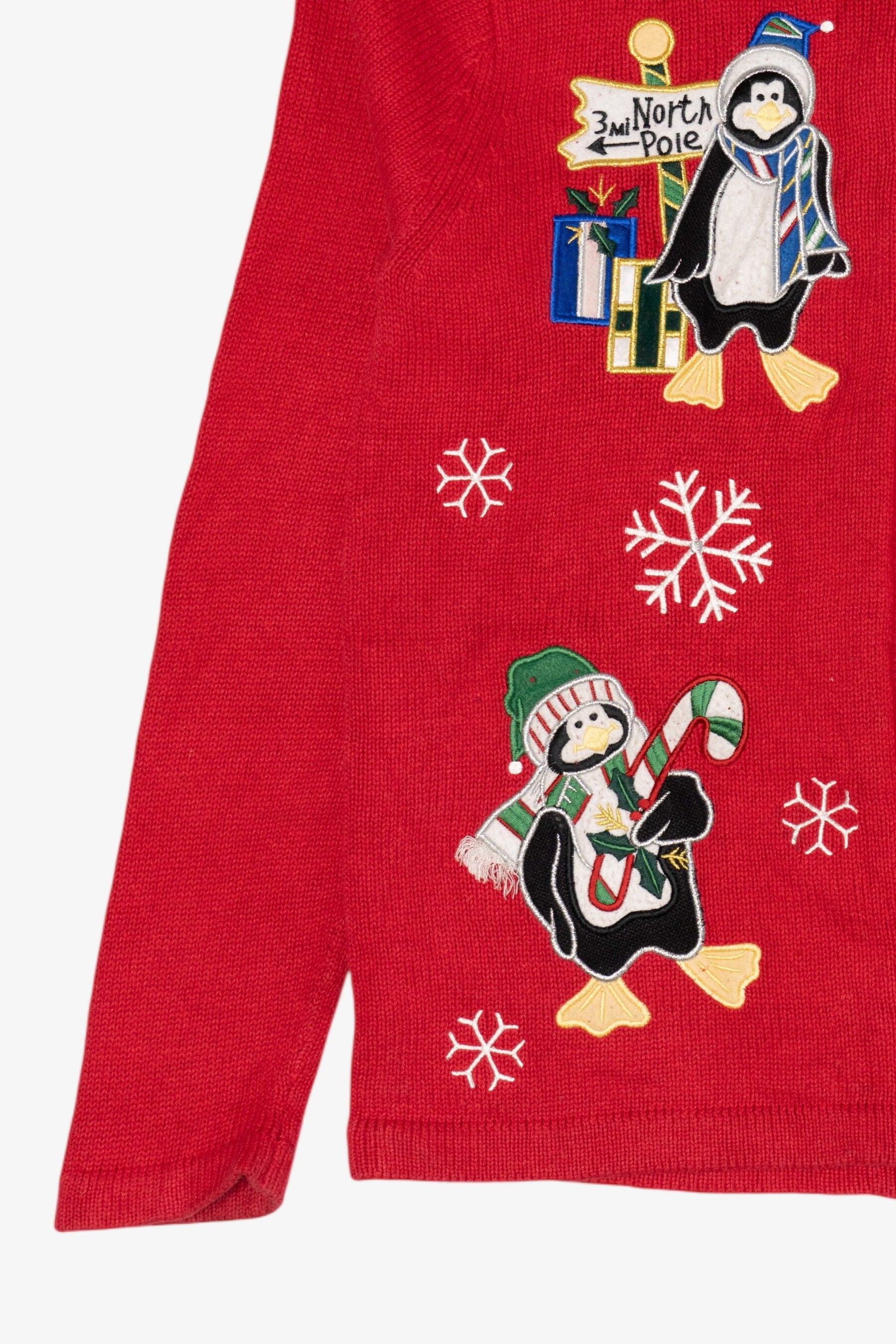 Vintage Red Bechamel Penguins Ugly Christmas Cardigan (1990s)