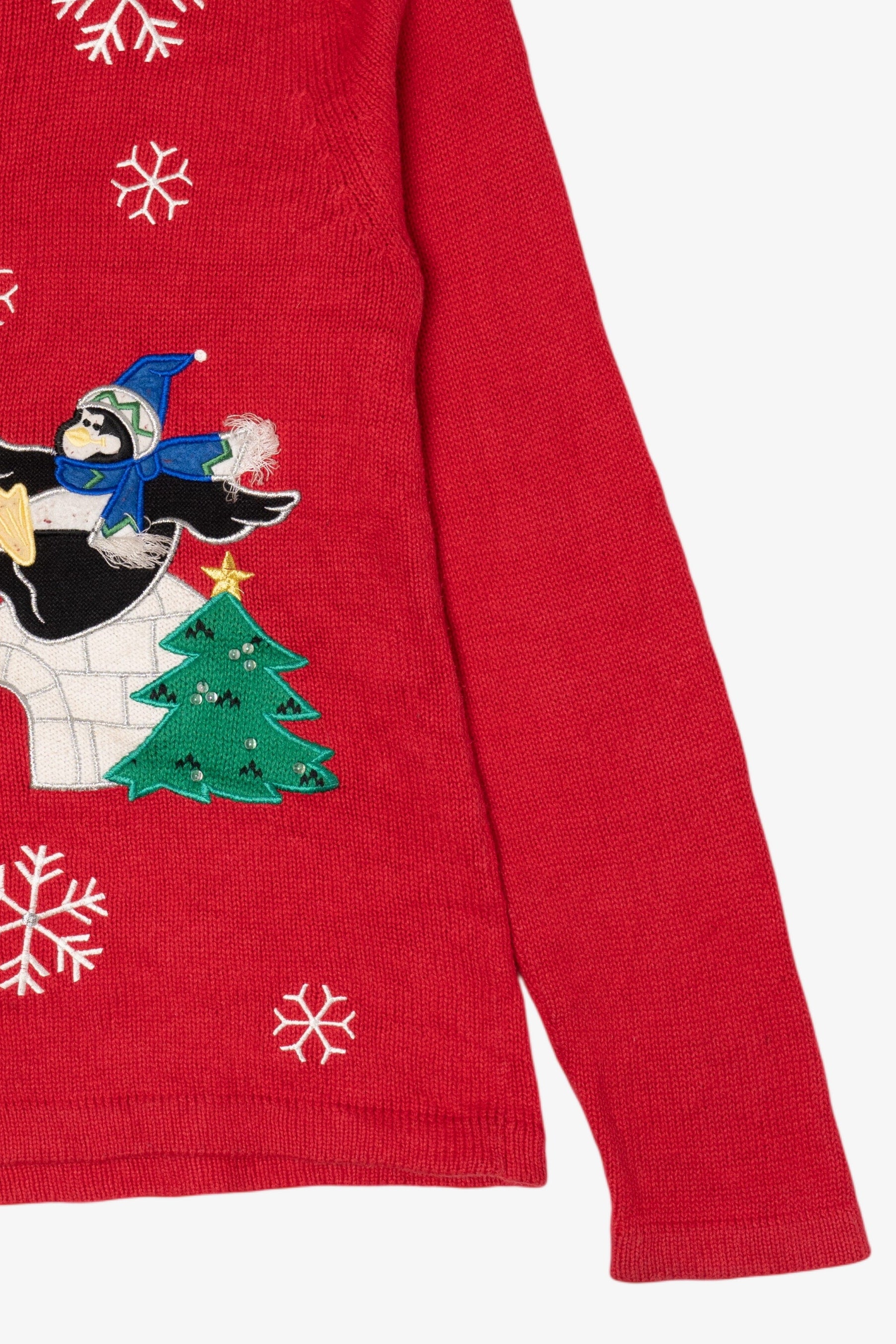 Vintage Red Bechamel Penguins Ugly Christmas Cardigan (1990s)