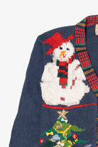 Vintage Blue Crystal Kobe Ugly Christmas Cardigan (1990s)