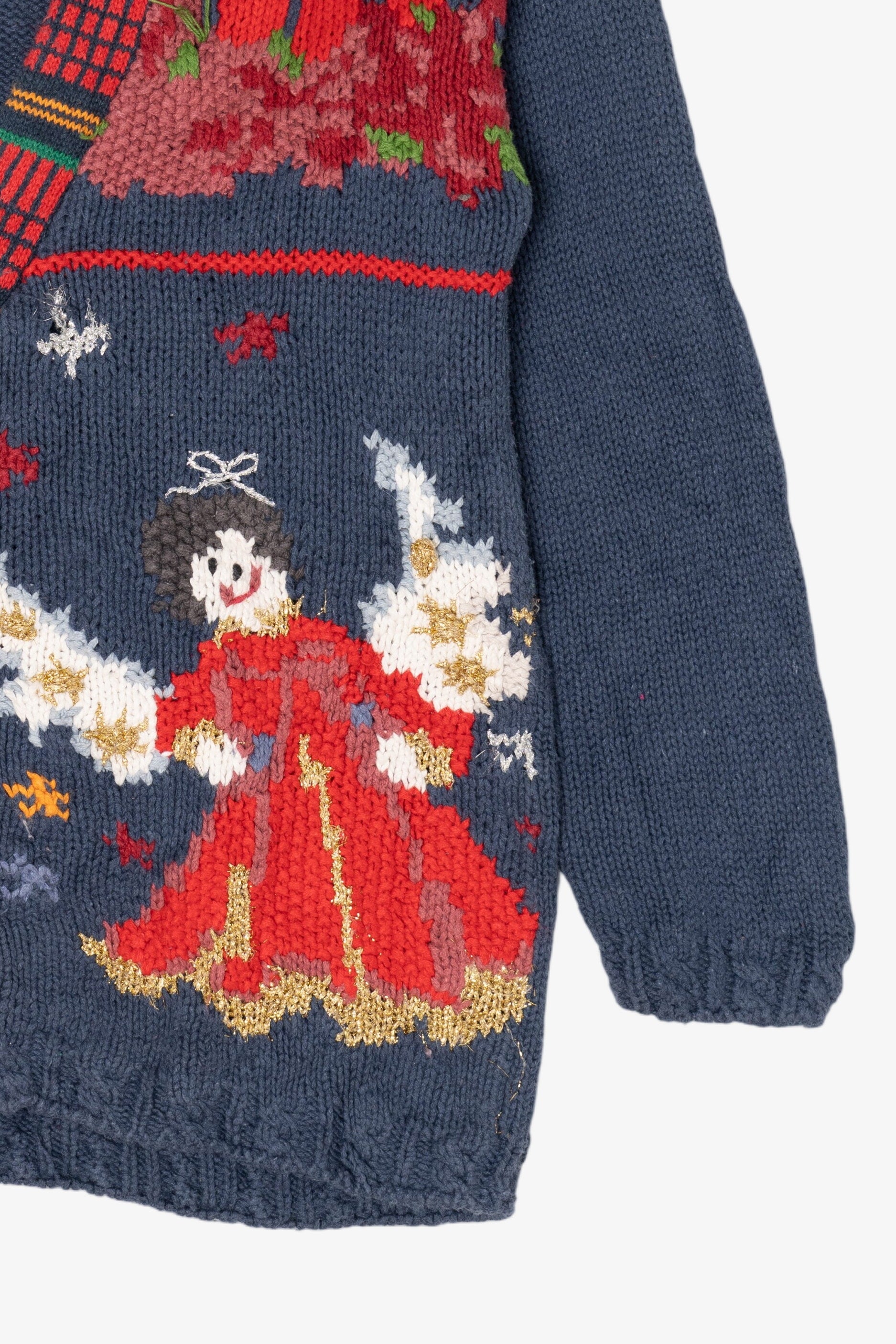 Vintage Blue Crystal Kobe Ugly Christmas Cardigan (1990s)