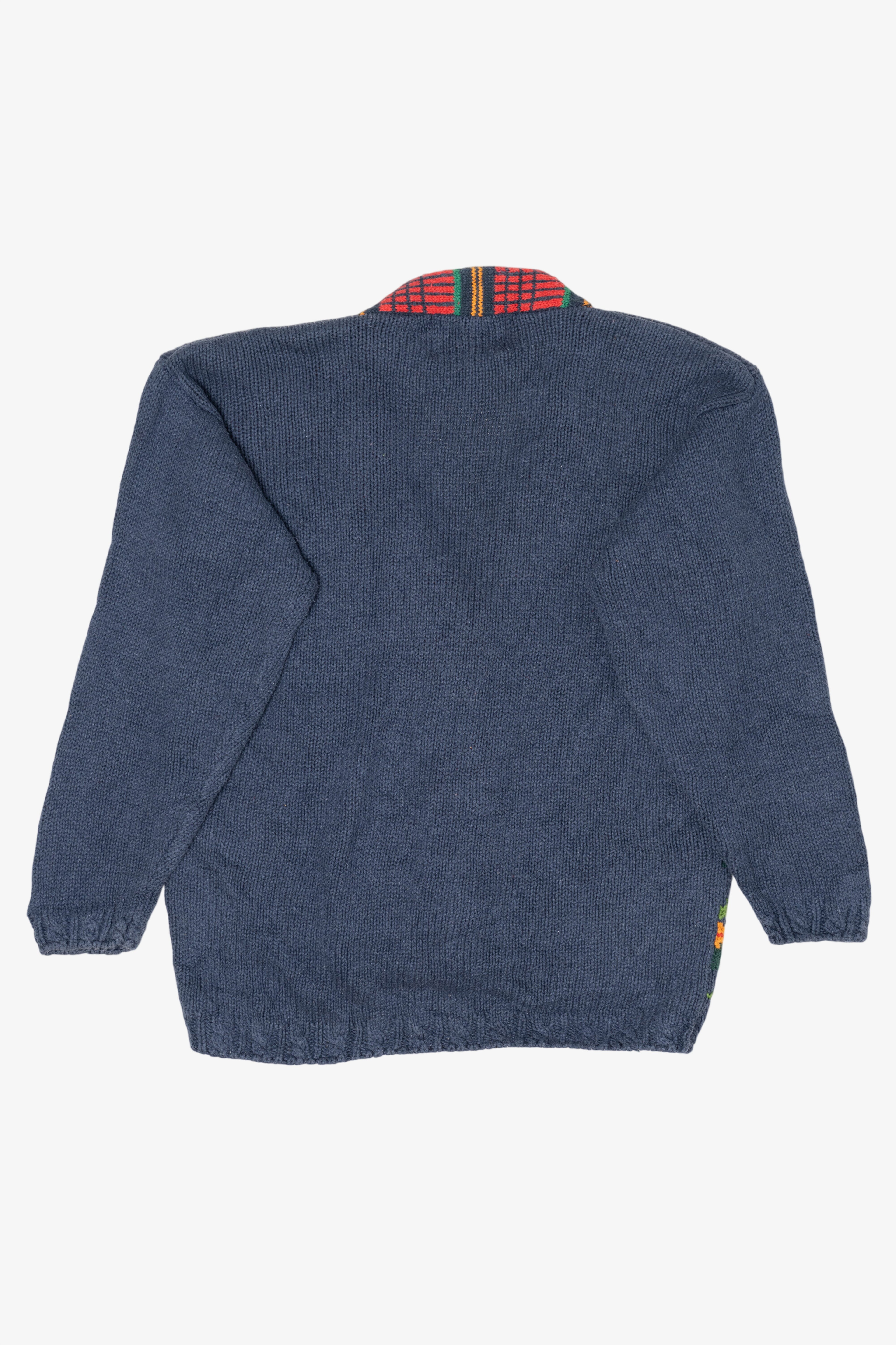 Vintage Blue Crystal Kobe Ugly Christmas Cardigan (1990s)
