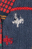 Vintage Blue Crystal Kobe Ugly Christmas Cardigan (1990s)