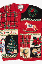 Vintage Red Carolina Colours Ugly Christmas Cardigan (1990s)