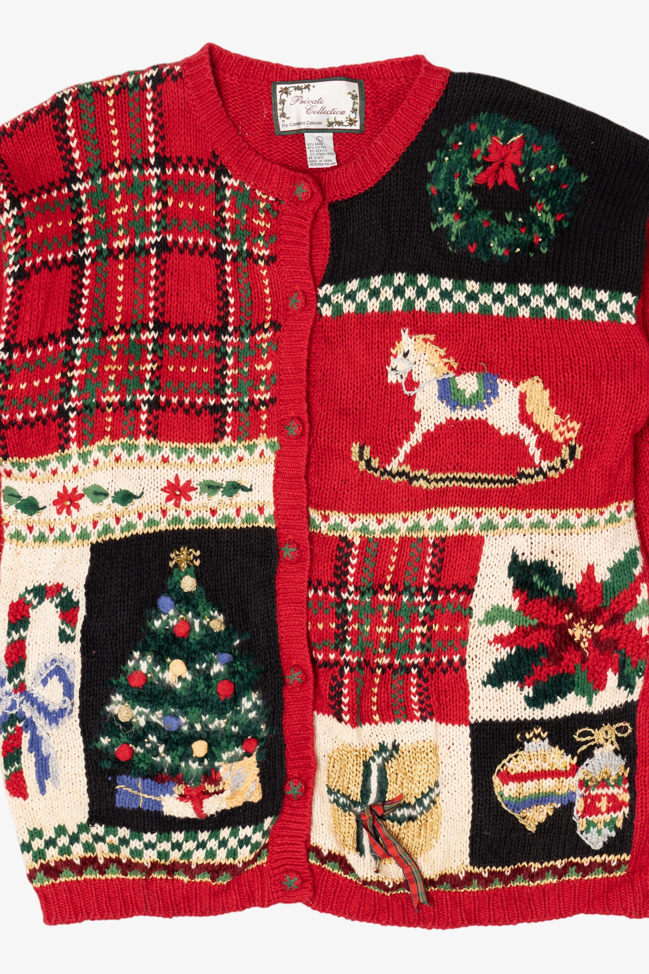 Vintage Red Carolina Colours Ugly Christmas Cardigan (1990s)