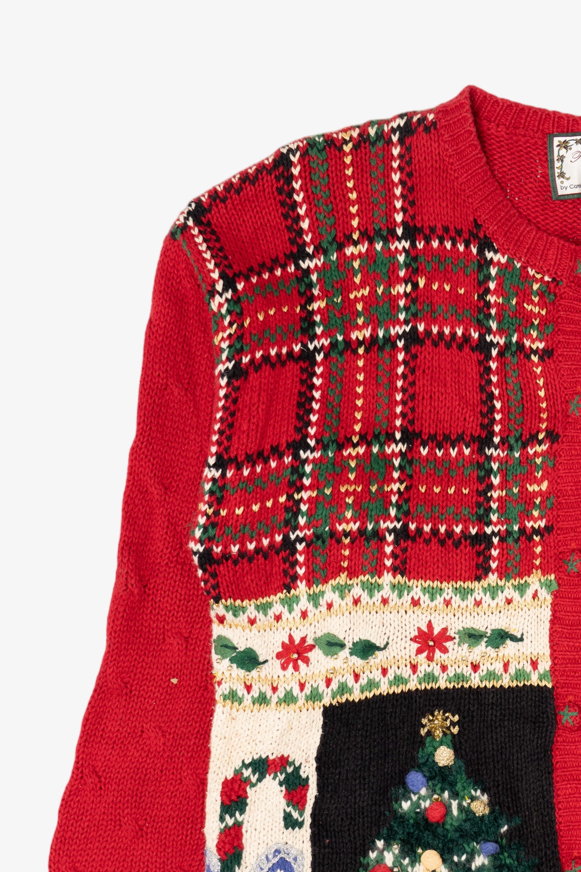 Vintage Red Carolina Colours Ugly Christmas Cardigan (1990s)