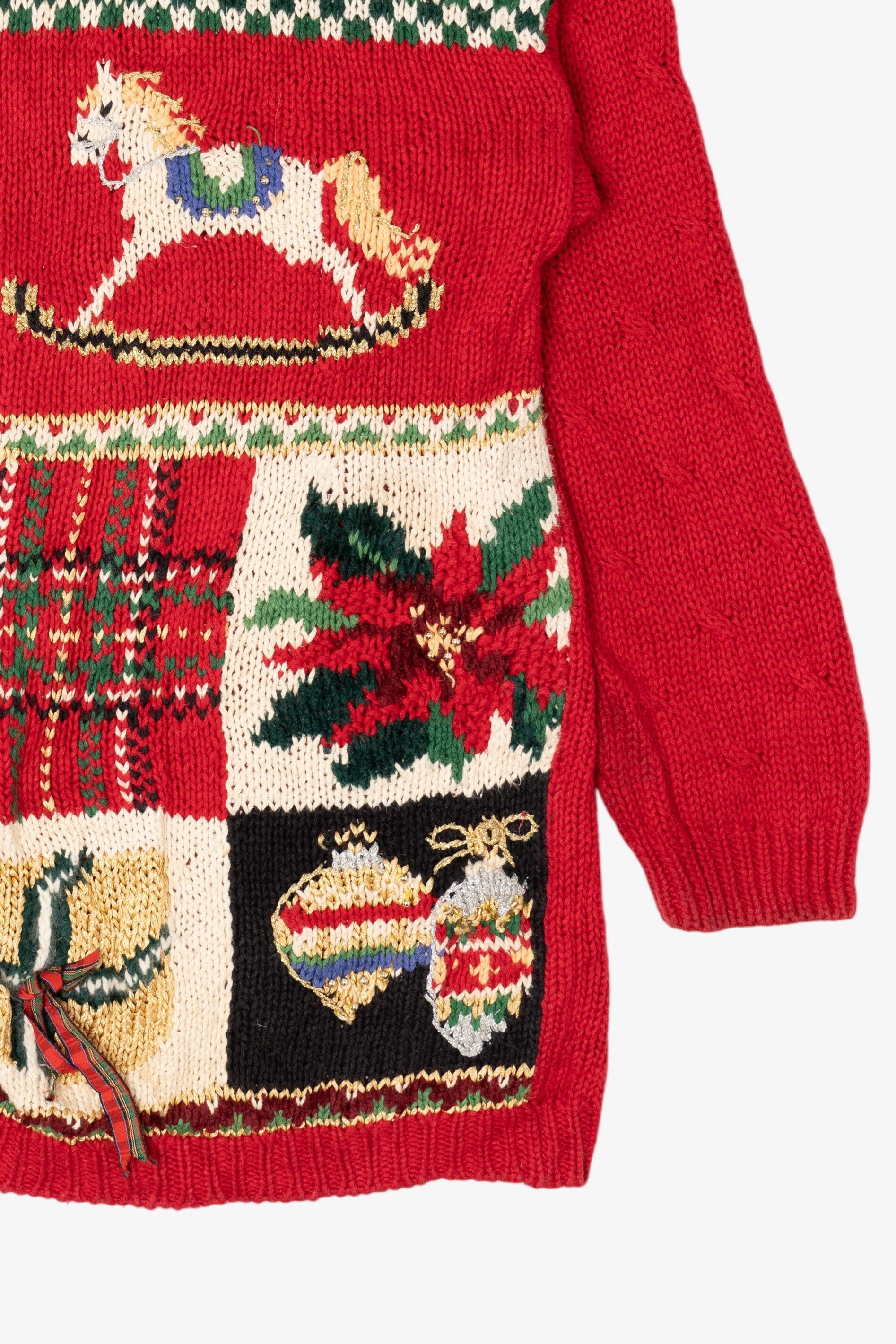 Vintage Red Carolina Colours Ugly Christmas Cardigan (1990s)