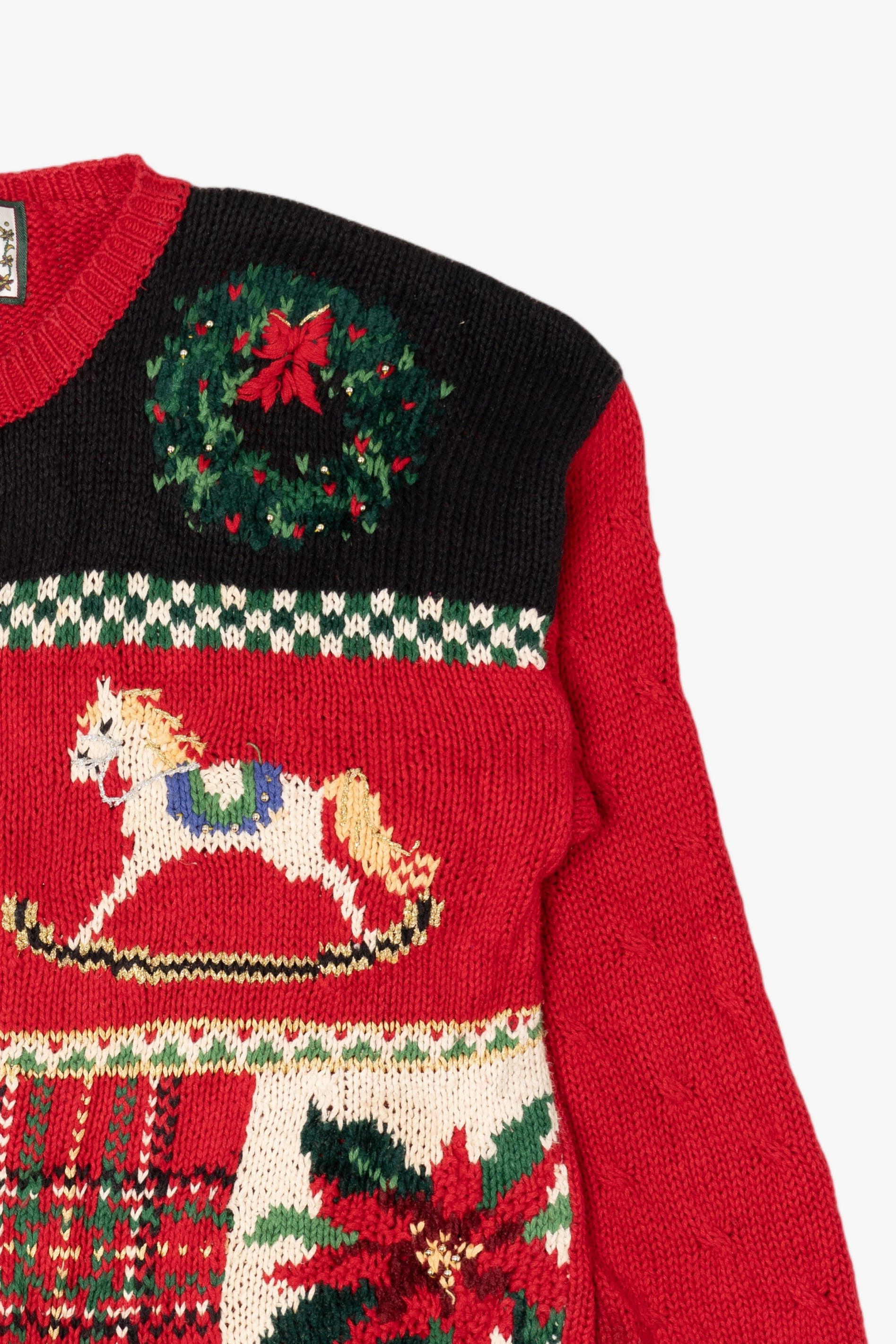Vintage Red Carolina Colours Ugly Christmas Cardigan (1990s)