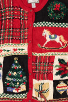 Vintage Red Carolina Colours Ugly Christmas Cardigan (1990s)