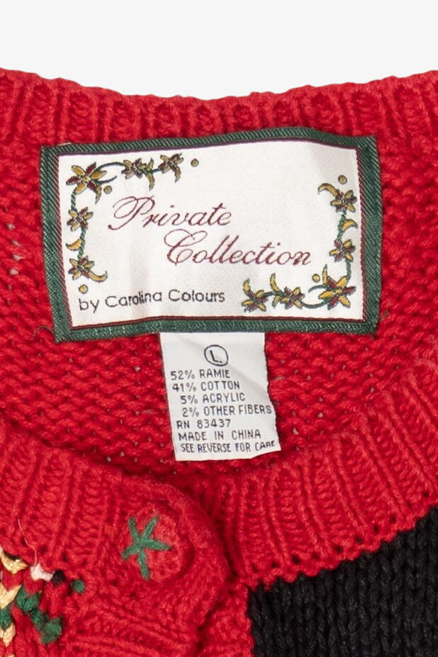 Vintage Red Carolina Colours Ugly Christmas Cardigan (1990s)