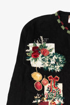 Vintage Black Tiara International Santa Ugly Christmas Cardigan (2000s)