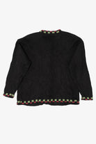 Vintage Black Tiara International Santa Ugly Christmas Cardigan (2000s)