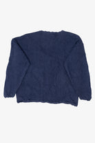 Vintage Blue Tiara International "Peace" Ugly Christmas Cardigan (1990s)