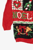 Vintage Red Heirloom Collectible Santa Ugly Christmas Cardigan (1990s)