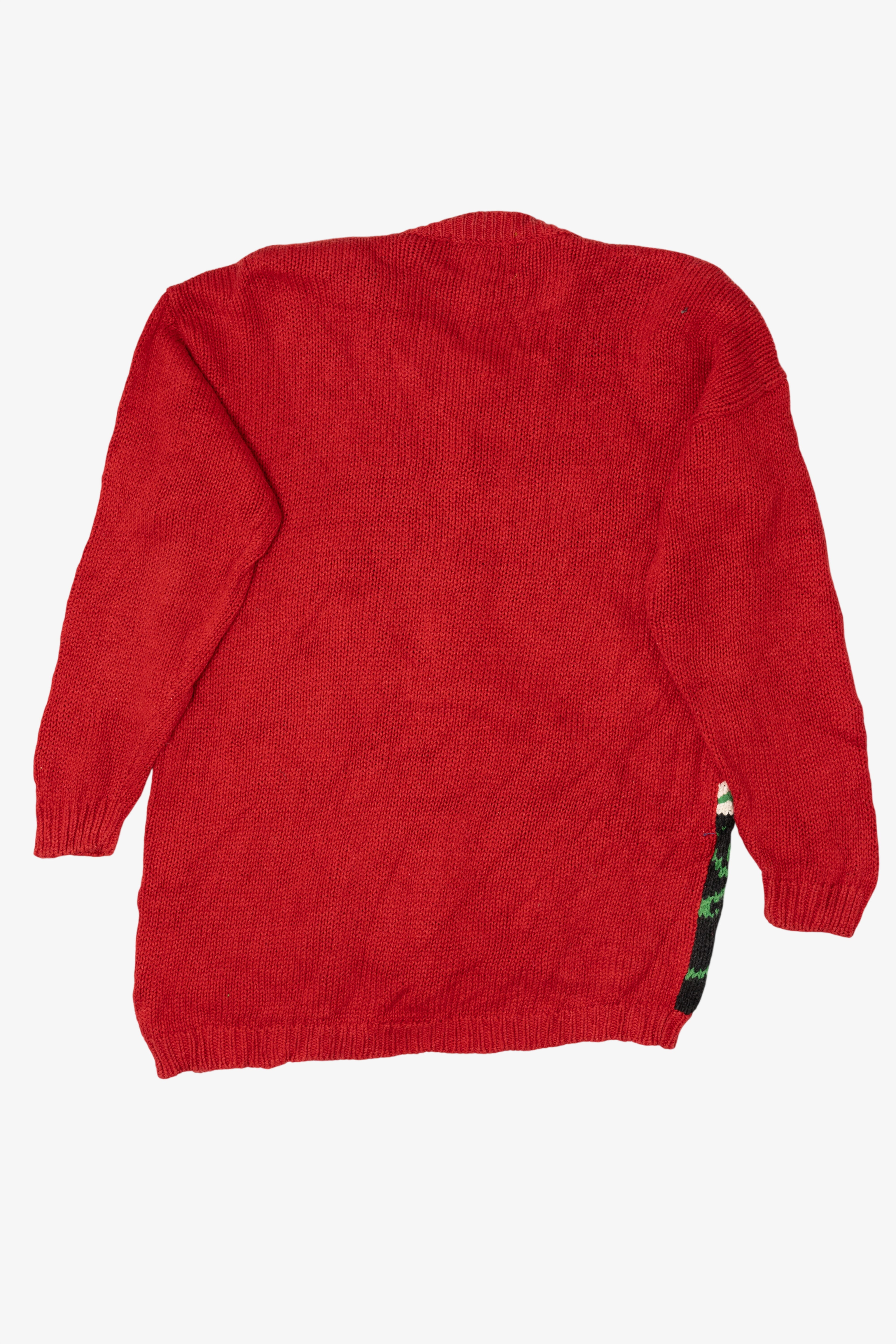 Vintage Red Heirloom Collectible Santa Ugly Christmas Cardigan (1990s)