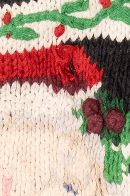 Vintage Red Heirloom Collectible Santa Ugly Christmas Cardigan (1990s)