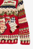 Vintage Red Heirloom Collectible Stockings Christmas Cardigan (1990s)